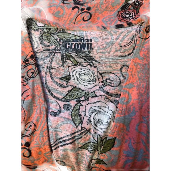 American Crown Womens Orange Sleeveless Boho Printed Tunic Dress With V-Neck & A - Picture 5 of 6